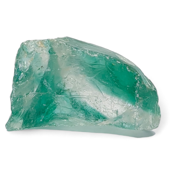 Emerald and Clear Glass Translucent Art Glass Cullet Glowing Manganese #4GX109 - Picture 3 of 7